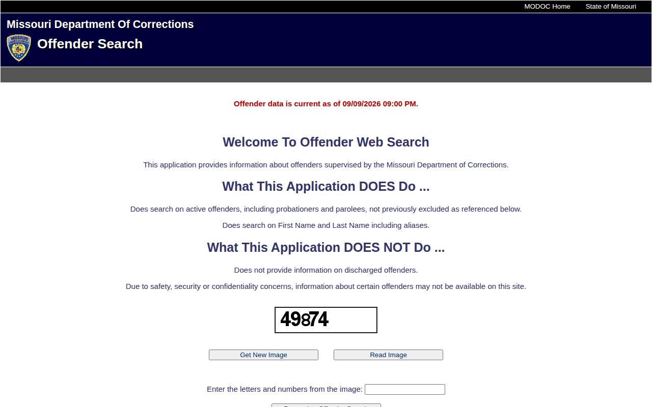 Missouri DOC search for Phelps County arrest custody follow-up